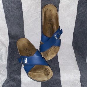 BIRKENSTOCK siena cross strap sandals sz 9 womens leather suede suede NAVY